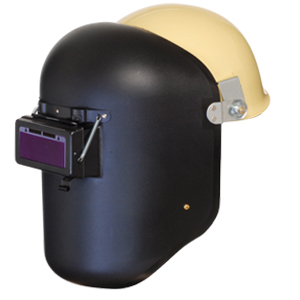 PP遮光面<br>（ポリプロピレン樹脂）<br>PP金具付ヘルメットA型-改<br>（自動遮光フィルター付）